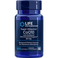 Life Extension Super Ubiquinol CoQ10 with Enhanced Mitochondrial Support™ 50 mg, 100 softgels